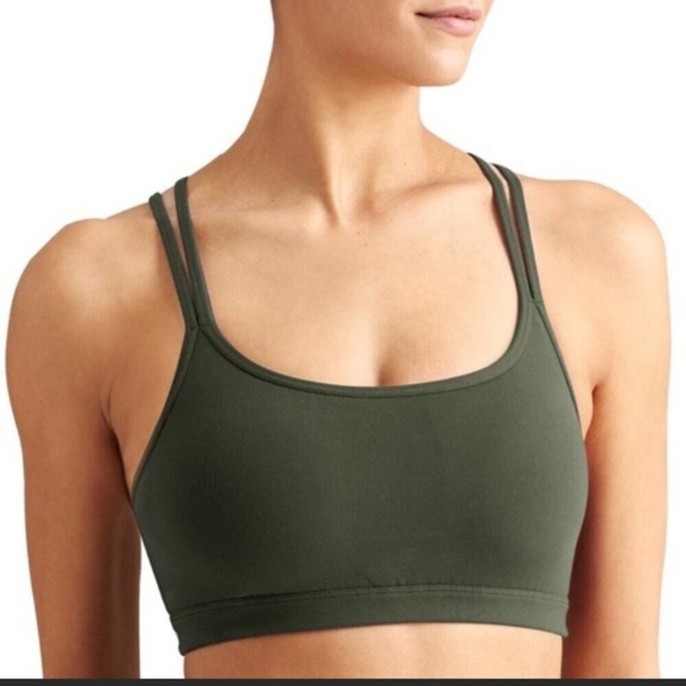 Athleta Full Focus Olive Army Green Sports Bra XS - Extra Small